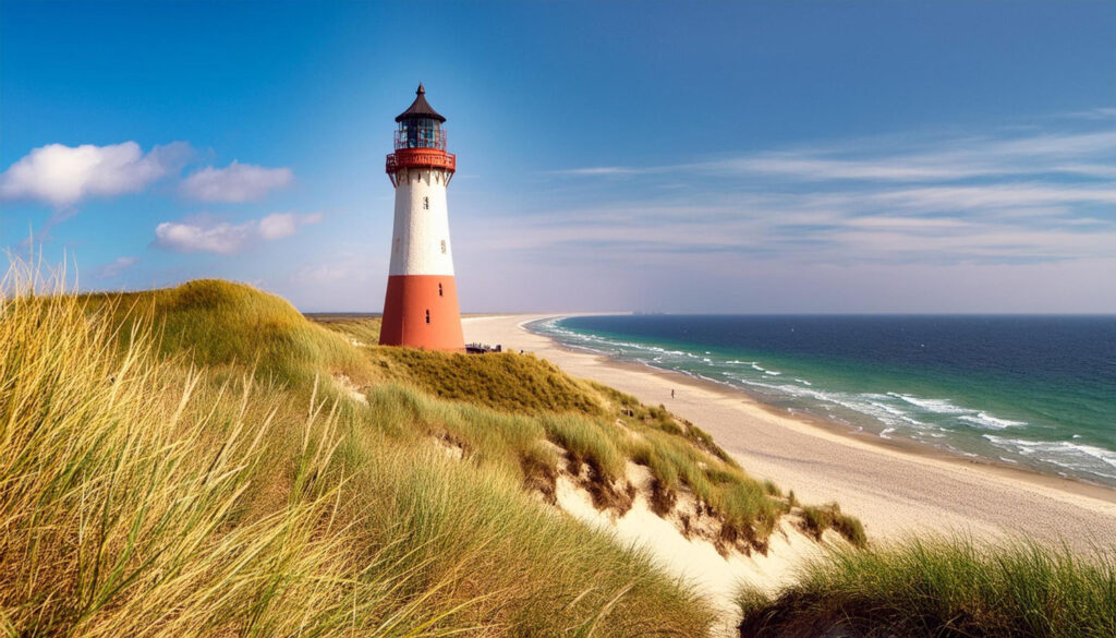 Ein schöner Blick auf einen Leuchtturm. In Schleswig-Holstein gibt es viel zu erleben.